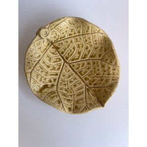 Pottery Boys 2007 Leaf Trinket Dish Candy Art Studio Textured glazed crystalline